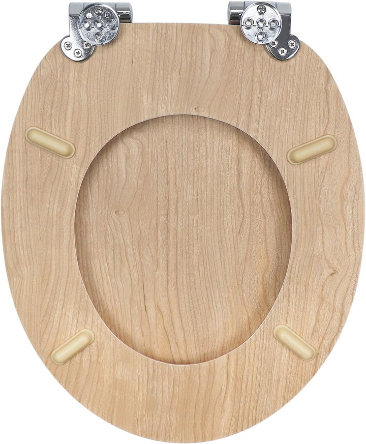 WC Sitz mit Absenkautomatik, hochwertiger Toilettendeckel aus MDF Holz, Einfache Montage Stabiler Kl