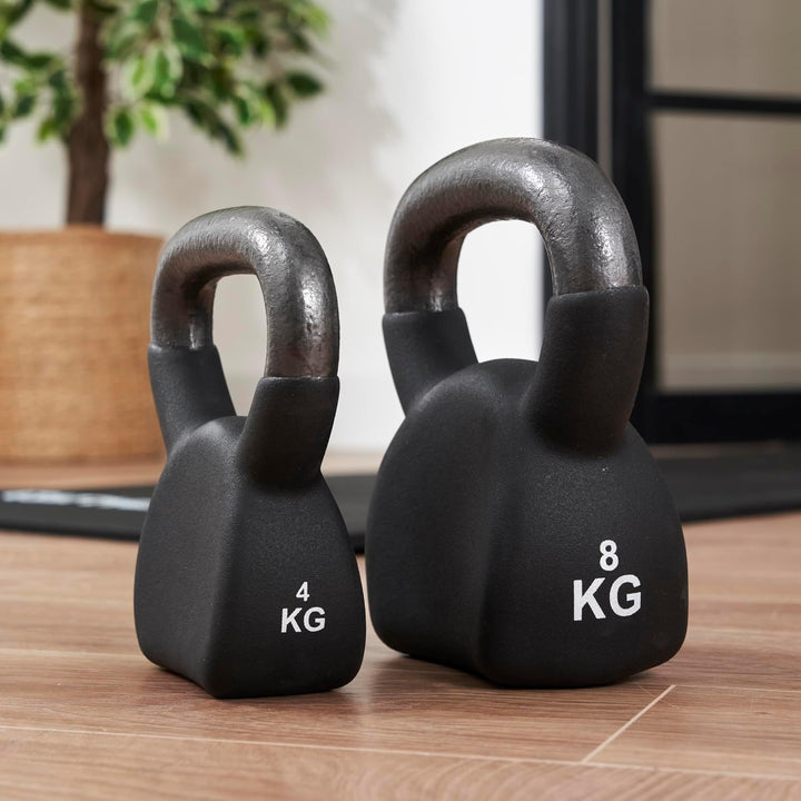 Athlyt - Cast Kettlebell|Kugelhantel aus Gusseisen, 12 kg 8 kg Schwarz, 8 kg Schwarz
