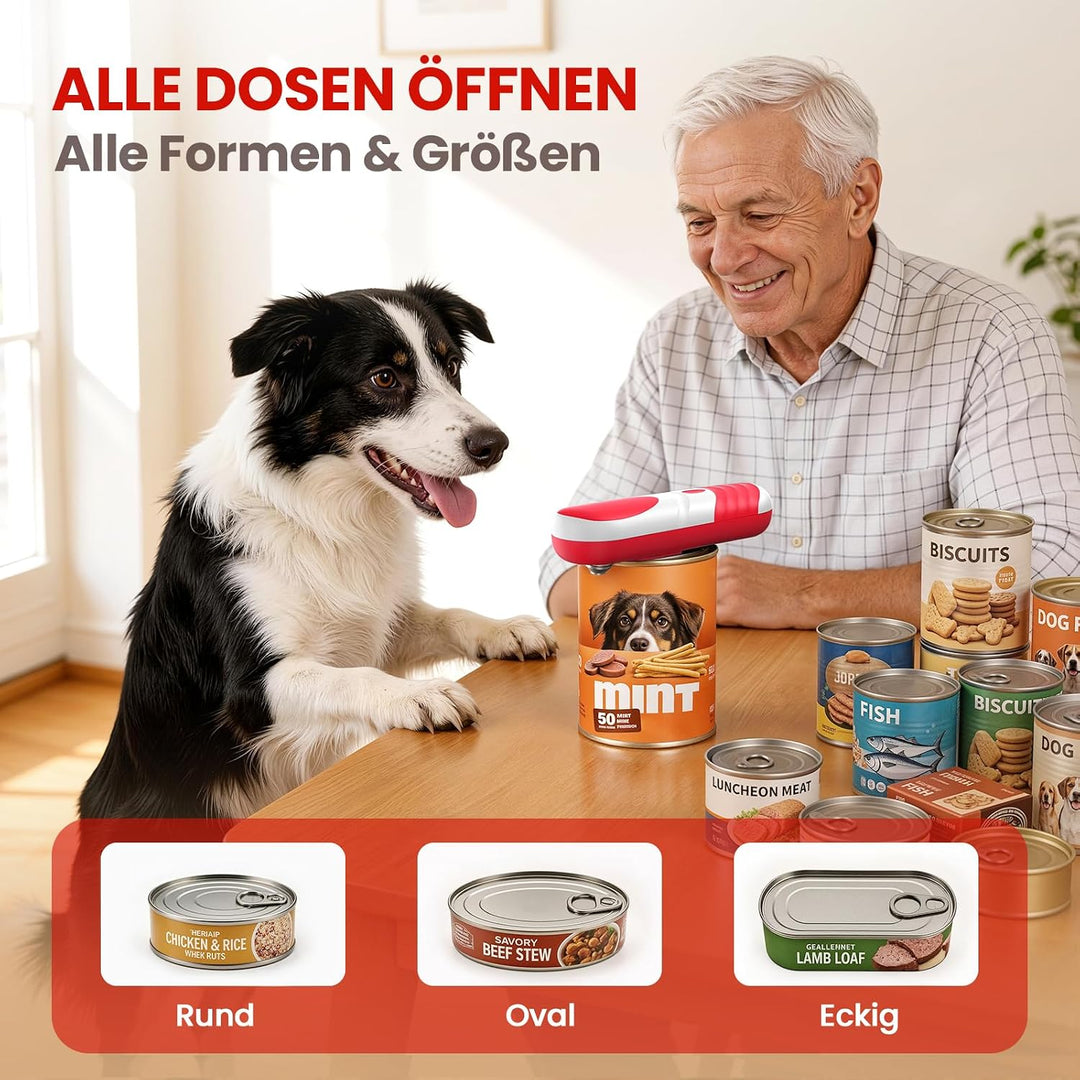 Dosenöffner Elektrisch Rot-weiss, Rot-weiss