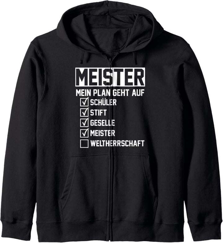 Meister Handwerksmeister Mechatroniker Tischler Kapuzenjacke