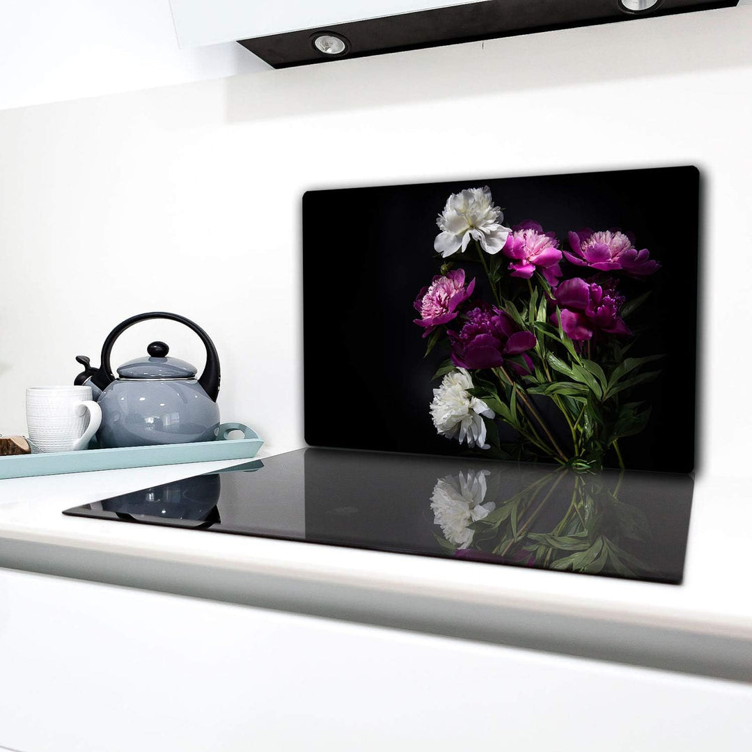 TMK | Herdabdeckplatte 80x52 cm 1-teilig Ceranfeldabdeckung Induktion Herdschutz Spritzschutz Glaspl