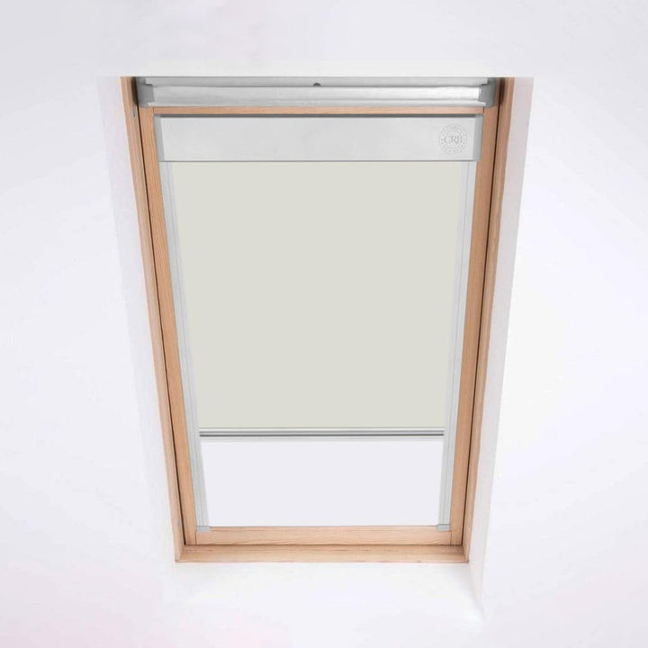 Dachfensterrollos für Fakro Dachfenster – Verdunkelungsrollo – Creme – Silberfarbener Aluminiumrahme