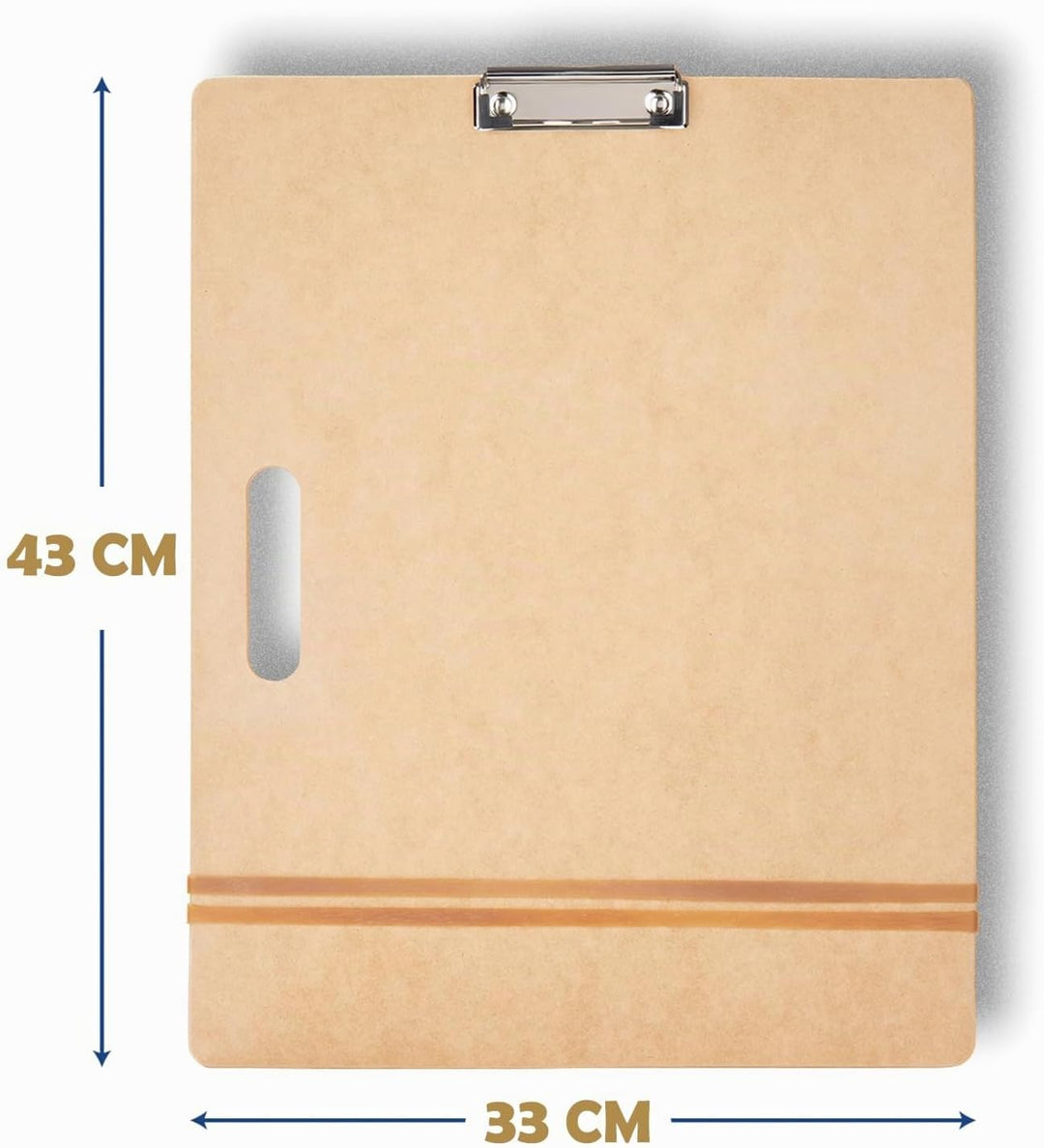COOZEE 33x43cm Drawing Board für Künstler, Klemmbrett Holz mit robustem Clip und Gummibändern, Tragb