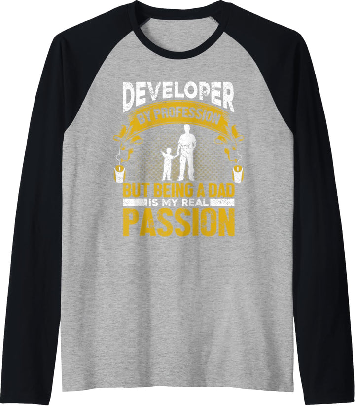 Programmierer Informatiker - Papa Vater Code Nerd Entwickler Raglan