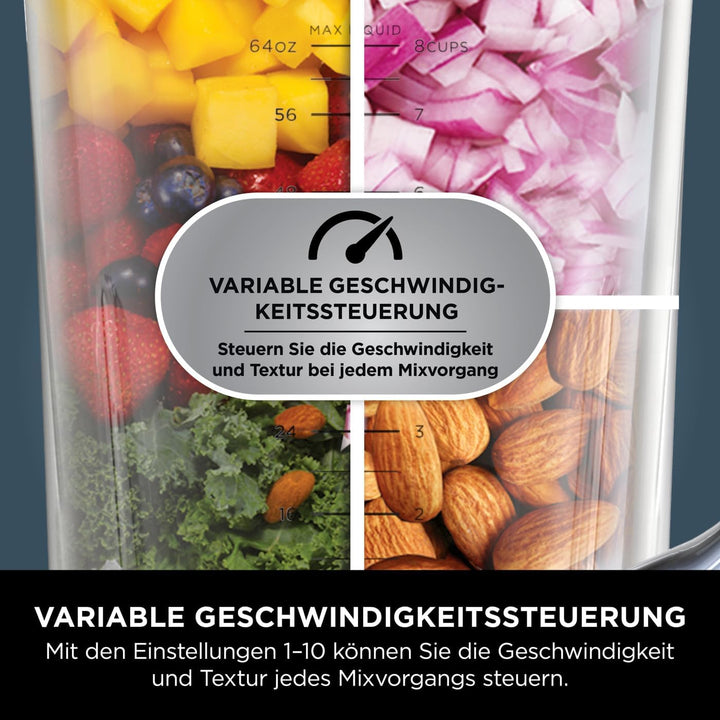 Ninja 2-in-1 Detect Power Mixer Pro &amp; Single Serve, 1200W Mixer mit Krug, &amp; 2x Single Serve Tassen,