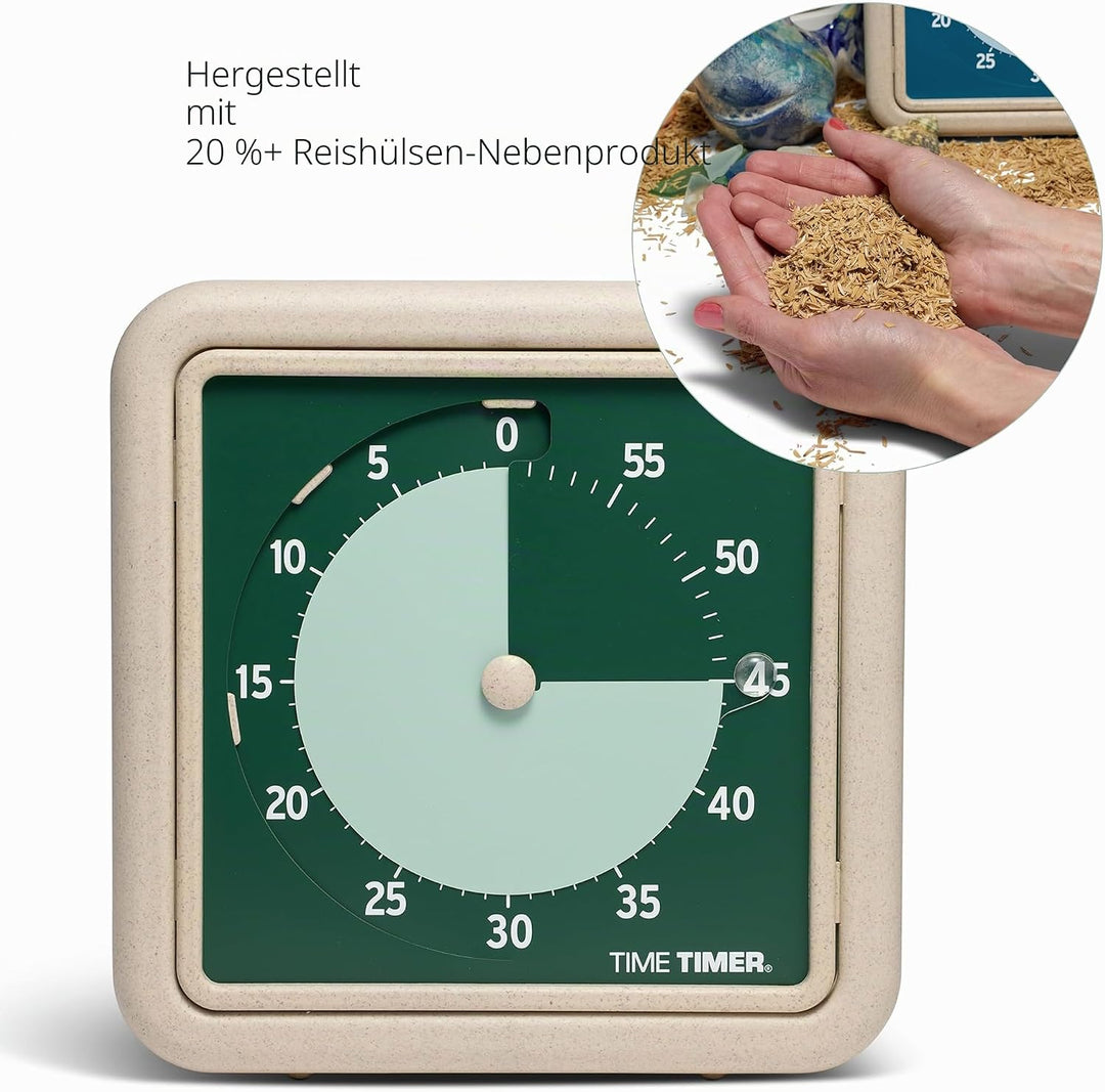 Time Timer® Retro 20,3 cm Eco Edition visueller Timer – 60 Minuten Tisch-Countdown-Uhr aus mindesten