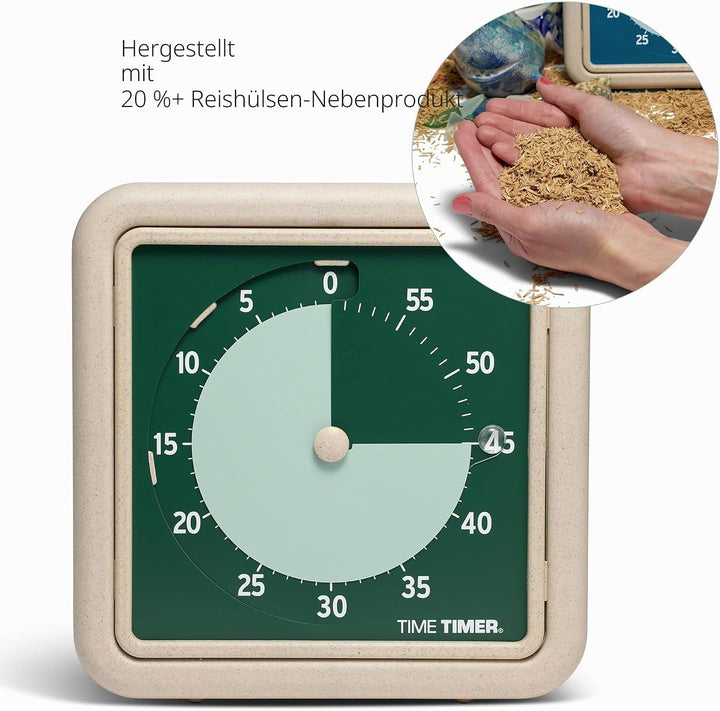 Time Timer® Retro 20,3 cm Eco Edition visueller Timer – 60 Minuten Tisch-Countdown-Uhr aus mindesten