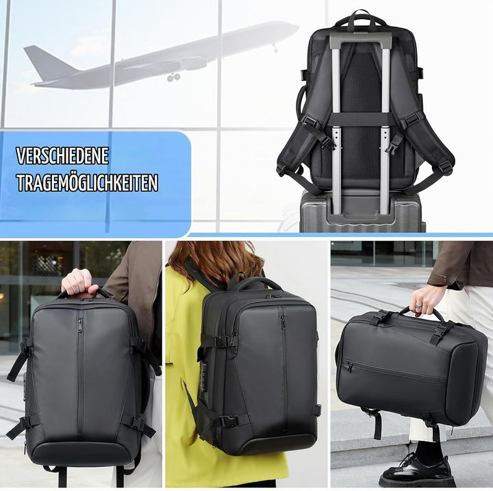 LIROPAU Vakuum Rucksack, 62L Erweiterbarer Handgepäckrucksack, Handgepäck