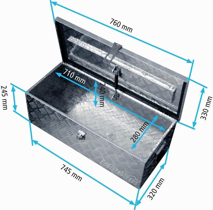 Truckbox D055 inkl. MON4002 Edelstahlhaus Werkzeugkasten, Deichselbox, Transportbox, Alubox, Alukoff