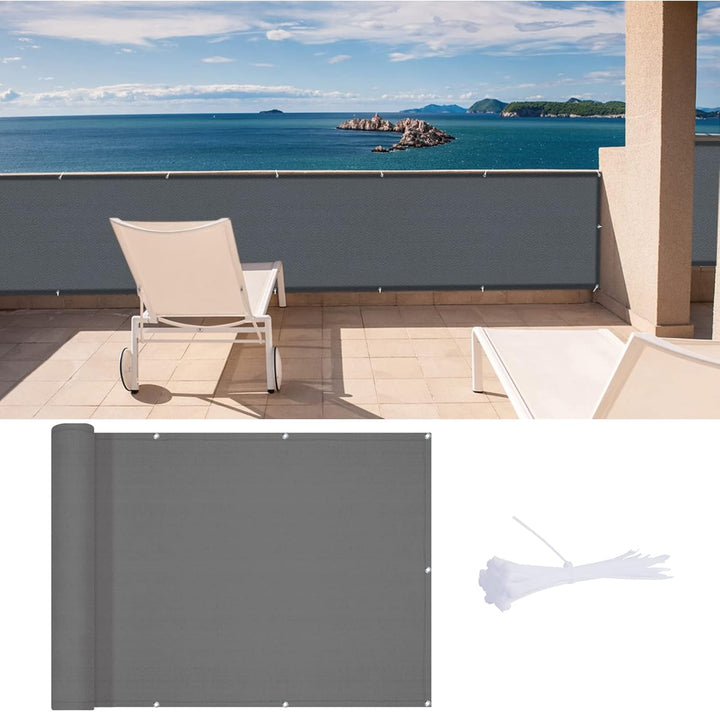 LOVE STORY Balkon Sichtschutz 90x600cm Balkonverkleidung Balkonabdeckung 0.9x6m Anthrazit, 0.9x6m An