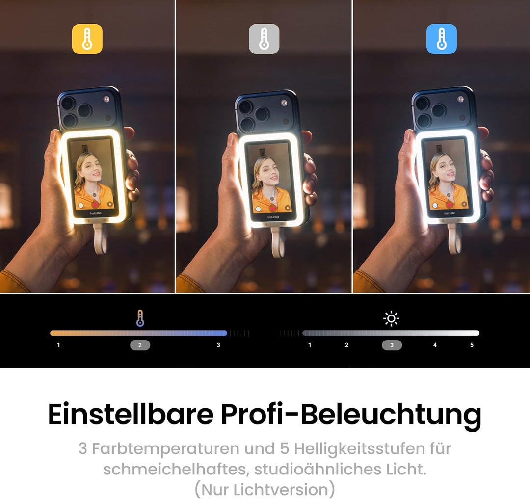 Insta360 selfiescreen with Light