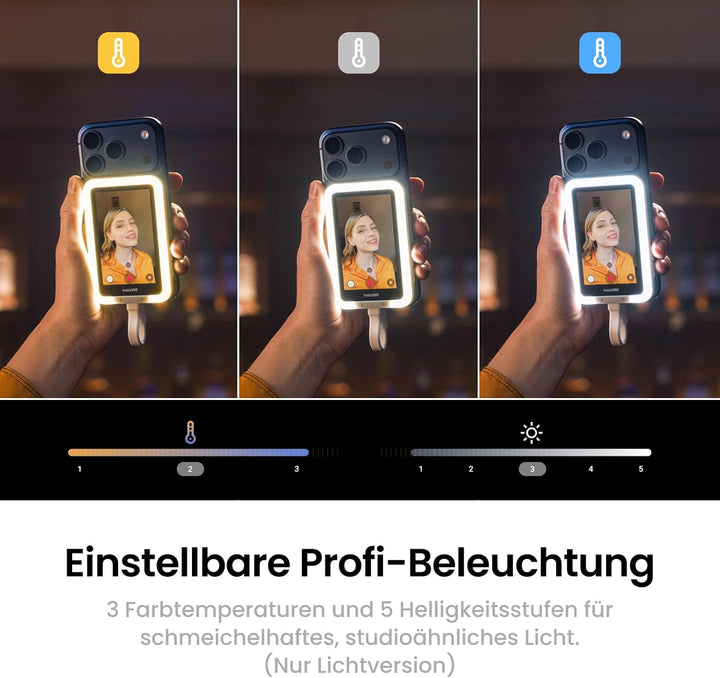 Insta360 selfiescreen with Light