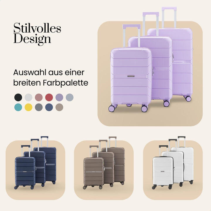 Urban Adventurer Kofferset 3-teilig 232L – Violett – Hartschalenkoffer mit Zahlenschloss &amp; 4 Rollen