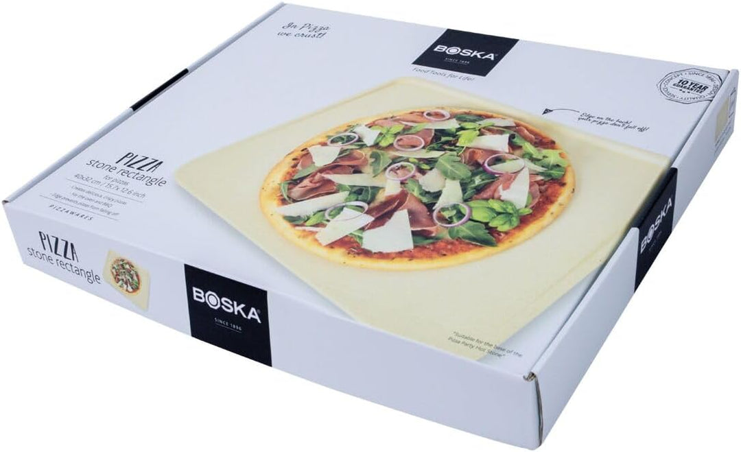Boska Pizzastein Deluxe Rechteckig/Für den Backofen und der Grill/Pizzen in Steinofenqualität/Schöne