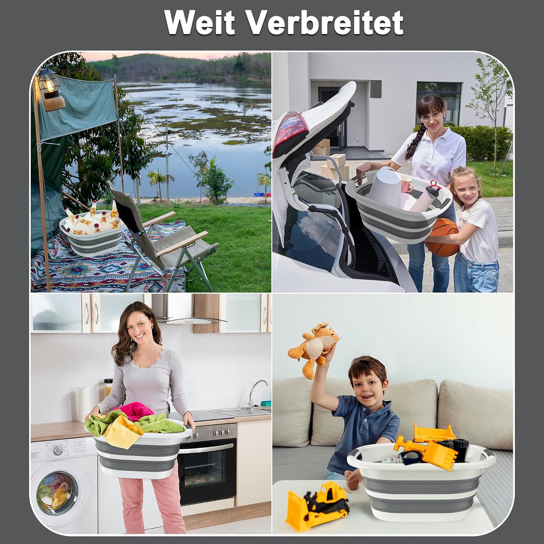 HENGMEI Wäschekorb aus Kunststoff 40L Faltbarer Zusammenklappbarer Wäschekörbe Wäschesammler Pfandfl