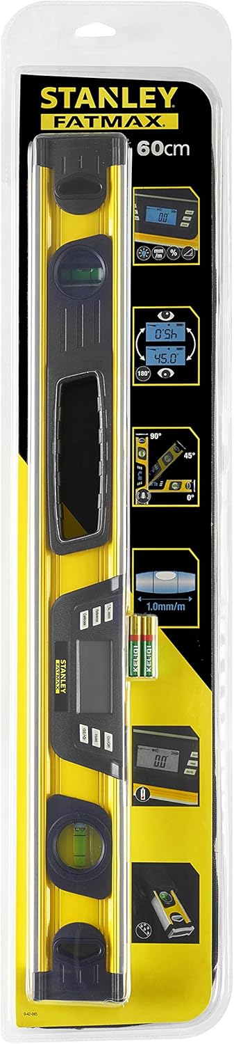 Stanley FatMax digitale Wasserwaage 60cm 0-42-065 – Neigungsmesser – Hohe Messgenauigket &amp; Messberei