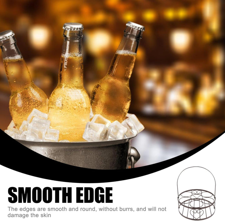 BESTYASH Flaschenhalter Aus Metall Für Bierflaschen Tragbarer Flaschen-Organizer Runder Design Langl