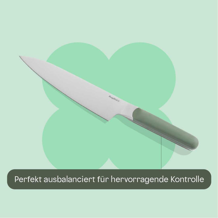 Berghoff Home Kochmesser 19,6cm - Edelstahl Küchenmesser - Messer scharf - Fleischmesser - Khaki Kha