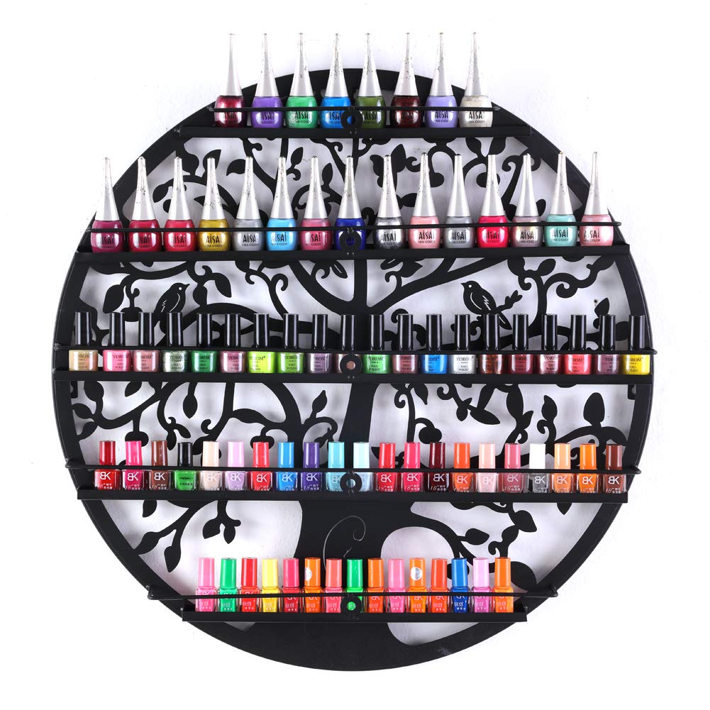 5-tier Metall Nagellackregal Wandregal, Schwarz