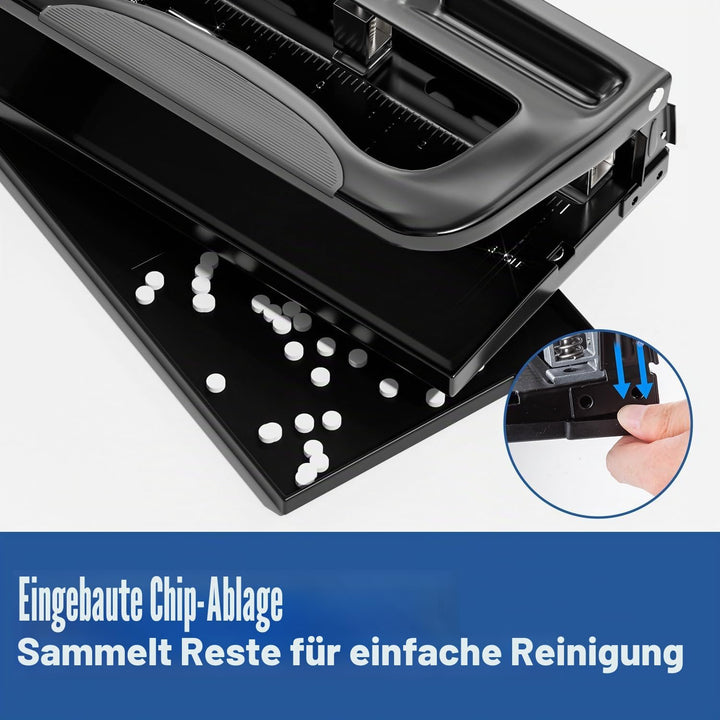 XOOL 3-fach Büro Locher für 40 Blatt, verstellbarer Locher aus Metall, Ergonomisches Design Büroloch