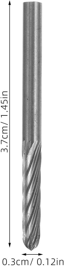 6 Stück Hartmetall Fräser Satz mit 3mm Schaft, Doppelzahn