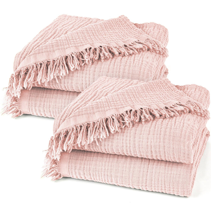 Pure Label 2er Set Musselin Decke 150x200 Rosa aus Baumwolle Rosa 2er Set 150x200 cm, Rosa 2er Set 1