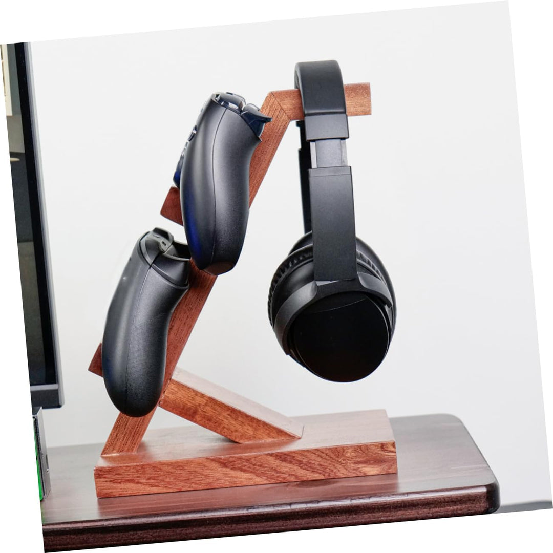 Angoily Holz Gamecontroller Halterung Für Spielkonsole Multifunktionaler Headset Ständer Brauner Org
