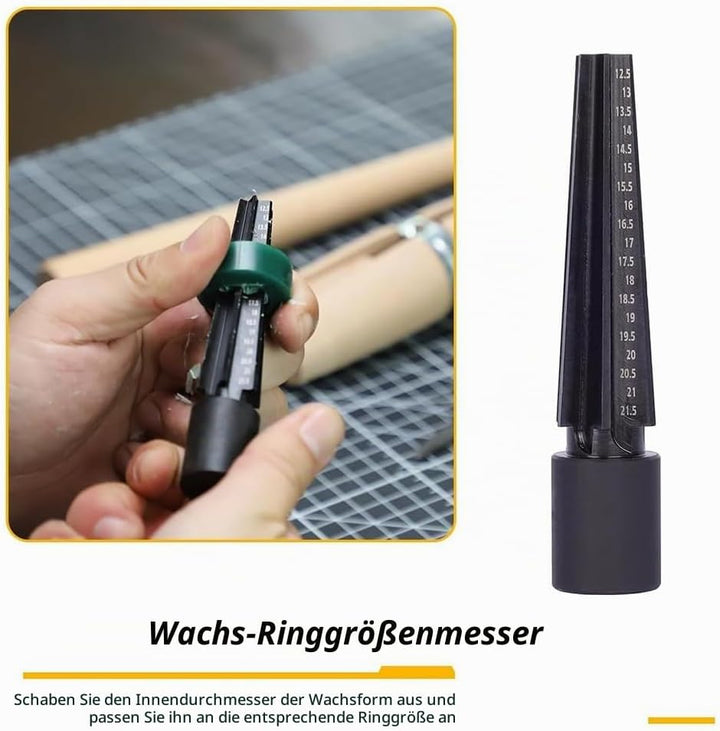 Ringgrössenmesser für Schmuck, Schnitzwerkzeug-Set, Ringwachs-Form-Set, Schmuckwachs-Tube, Juwelierw