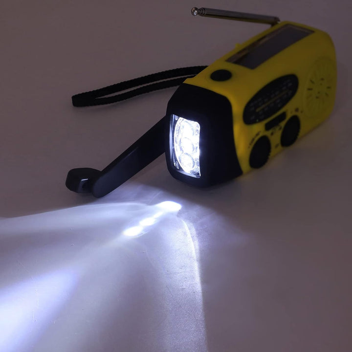 ASHATA Emergency Solar Radio, Notfall-Wetterradio Handkurbel FM/AM/WB NOAA mit Solarladung und Tasch