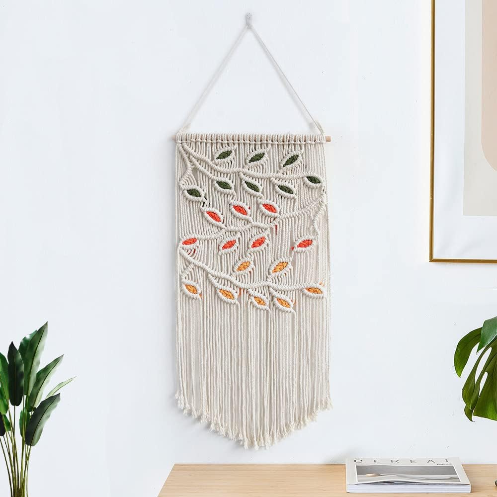 BMIDRUT Makramee-Wandteppich zum Aufhängen, Boho-Wandteppich, handgewebt, Traumfänger, Boho-Wandkuns