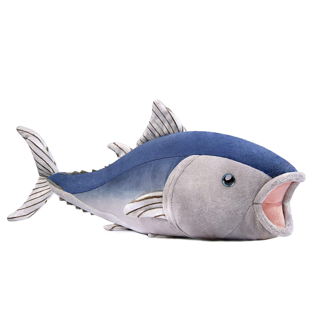 lilizzhoumax Blauer Thunfisch Plüschtier 40 cm, realistisch gestaltetes weiches Meeresfisch-Kuschelt