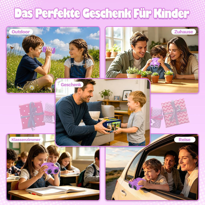 2-in-1 Digitales Mikroskop und Teleskop für Kinder 1000x (Lila) | Tragbares Taschenmikroskop Kinder