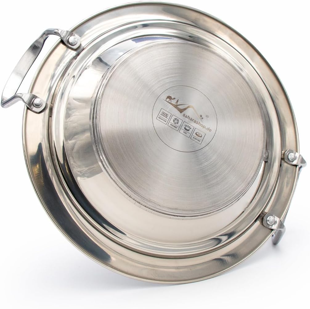Marokkanische Tajine cocoWhite auswählbar in Ø 26/30/34 cm alle Herdarten Induktion (Ø26cm) Silber,