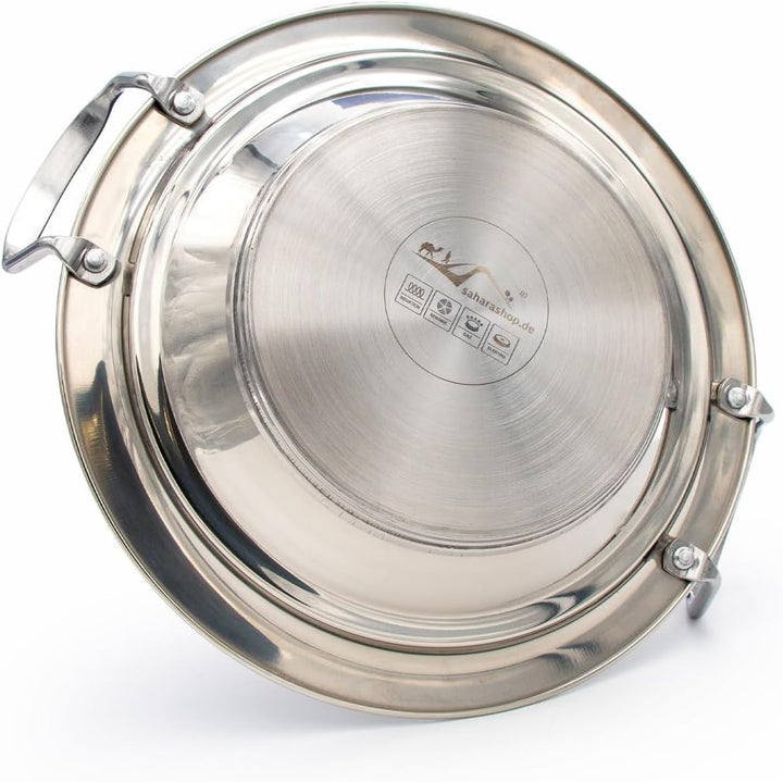 Marokkanische Tajine cocoWhite auswählbar in Ø 26/30/34 cm alle Herdarten Induktion (Ø26cm) Silber,