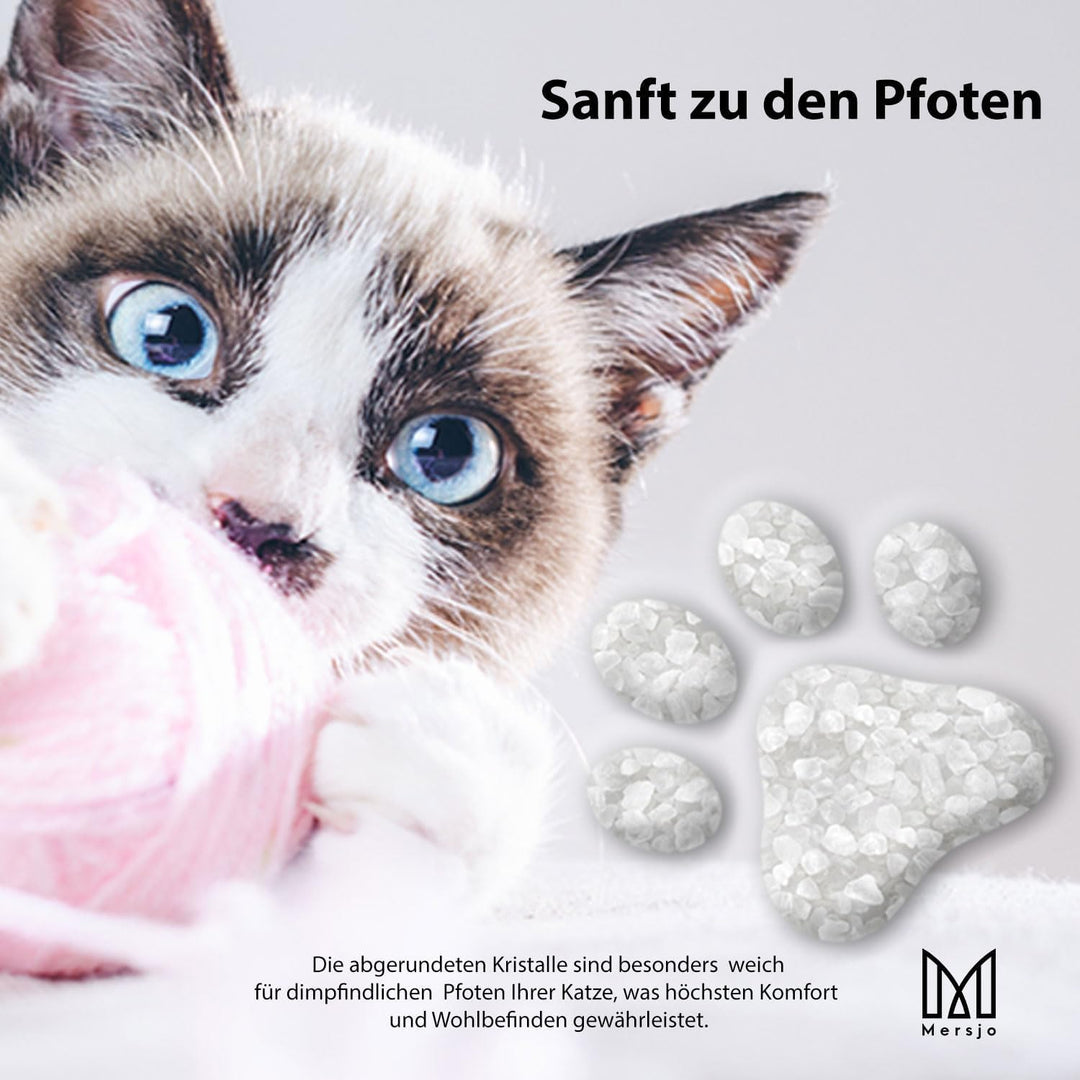 Sensitive Premium Silikat Katzenstreu - Natürlich, Geruchsfrei, Komfortabel für Empfindliche Katzen,