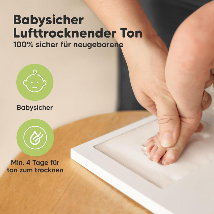 KeaBabies Baby Handabdruck Und Fussabdruck Set - Ton Handabdruck Andenken Rahmen, Neugeborenen Kinde