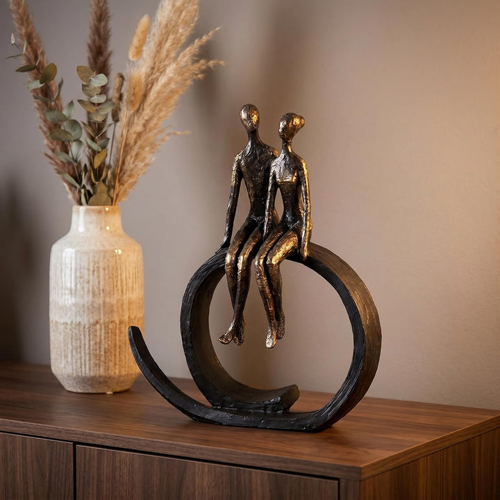 Casablanca Deko Skulptur Figur - Liebe &amp; Partnerschaft - Höhe 35 cm Höhe 35 cm Bronze, Schwarz, Höhe