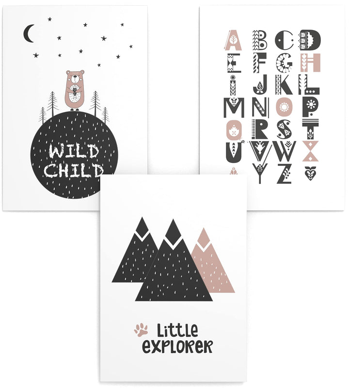Papierschmiede® Kinderposter 3er Set, DIN A2 Wanddeko, Geschenk für Jungen &amp; Mädchen Kinderzimmer Ba