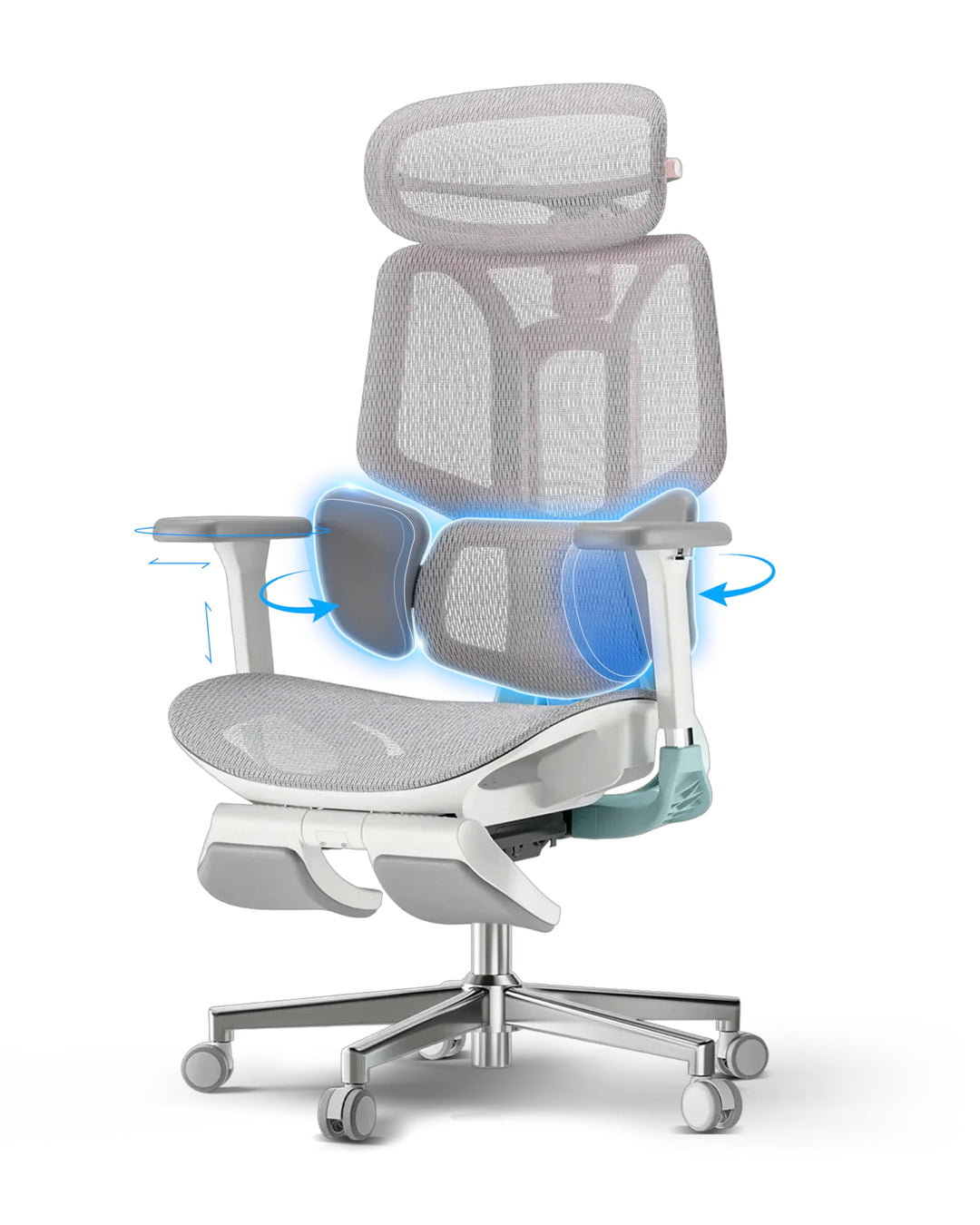 Hbada E3 Pro Ergonomischer Bürostuhl mit 3-Zonen dynamischer Lendenwirbelstütze, 4D verstellbare Kop