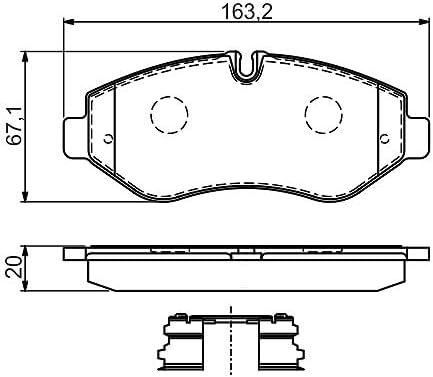 Bosch BP1231 Bremsbeläge - Vorderachse - ECE-R90 Zertifizierung - vier Bremsbeläge pro Set