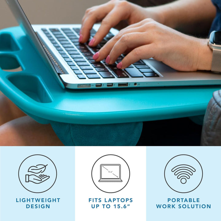 LAPGEAR MyDesk 44449 Schossschreibtisch mit Geräteleiste und Handyhalterung, passend für Laptops bis