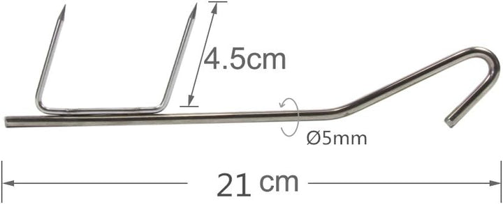 Räucherhaken 10/20 Stück Profi Doppelhaken zum Fisch Rächern 21cm 10 Stück, 10 Stück