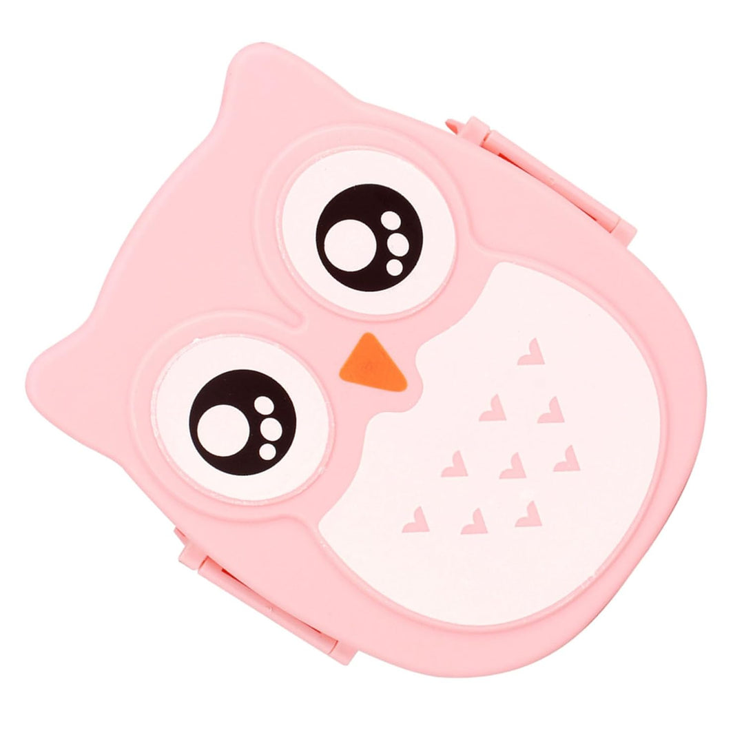 Tragbare Cartoon Eule Lunchbox, Kunststoff, 900ml, Mikrowellengeeignet, mit Löffel und Gabel, 16x14x