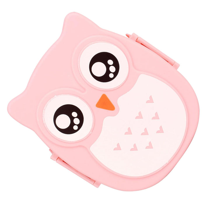 Tragbare Cartoon Eule Lunchbox, Kunststoff, 900ml, Mikrowellengeeignet, mit Löffel und Gabel, 16x14x