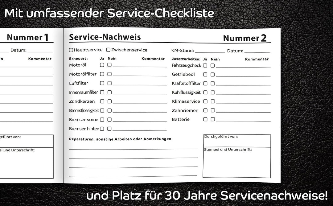 Serviceheft für Kraftfahrzeuge | Universal | Scheckheft für alle Auto Marken und Modelle | Für Neu-