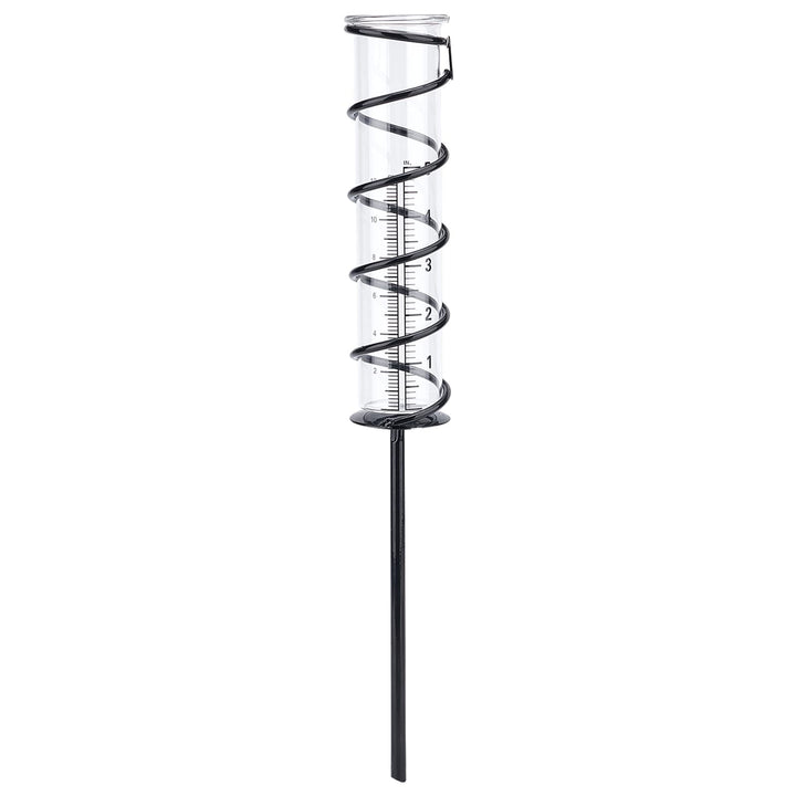 SUPERDANT Regenmesser 12cm Glasspirale Regenmesser Metallrahmen Regenmesser Glasmessbecher Mit Eisen