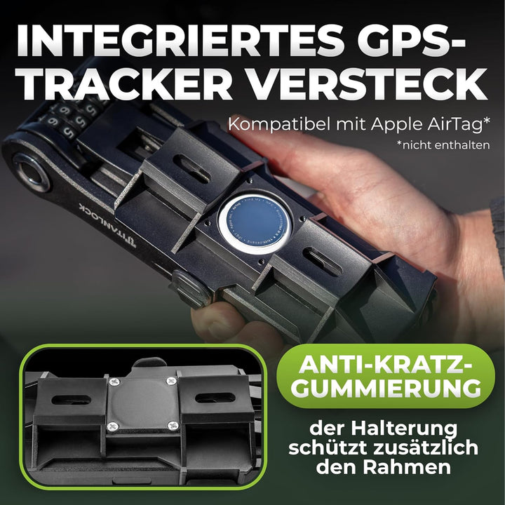 TITANLOCK Fahrradschloss Faltschloss 120 cm Diebstahlsicher [Individueller Pin] Zahlenschloss Schnel