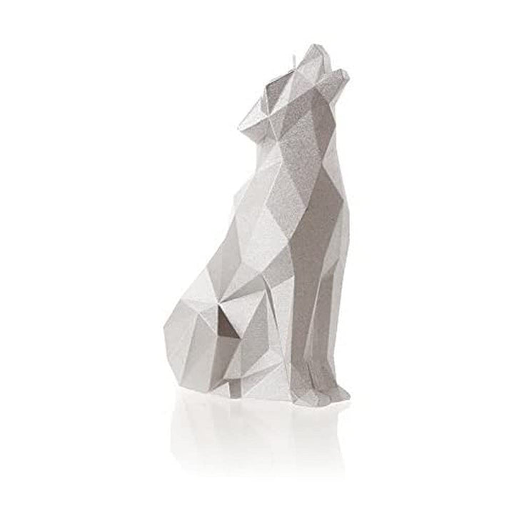 Candellana Wolf-Kerze, silberfarben