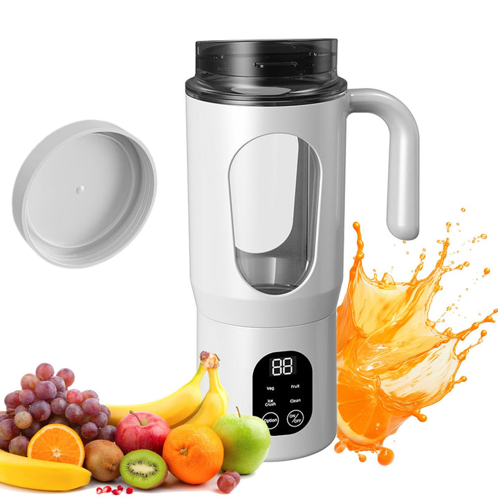 Tragbarer Mixer mit Griff, Mini-Standmixer, kleiner Entsafter, Smoothie-Maker mit Silikon Strohhalm,