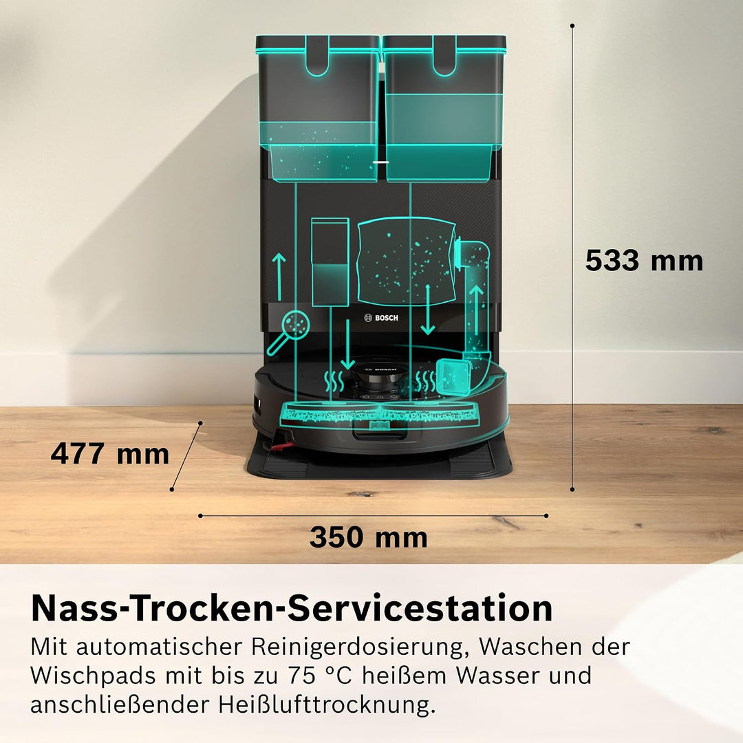 Bosch Spotless2 Saugroboter mit Wischfunktion, BCR2S1B, Schwarz